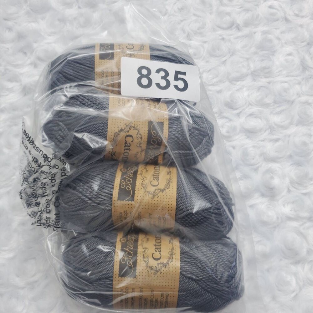 Scheepjes Catona Crochet Knitting Yarn 25g Gray Mercerized New